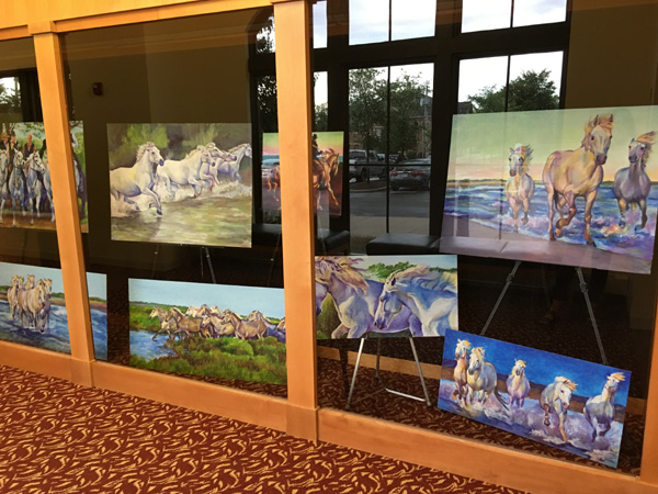 Exhibit at Wayne County Library - Horse Paintings by Karen Brenner - July 2018